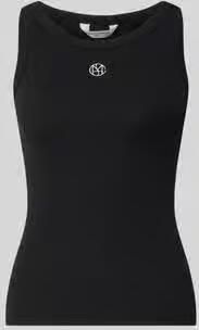 MSCH Copenhagen Tanktop in riblook met labelstitching model 'Gubbe'