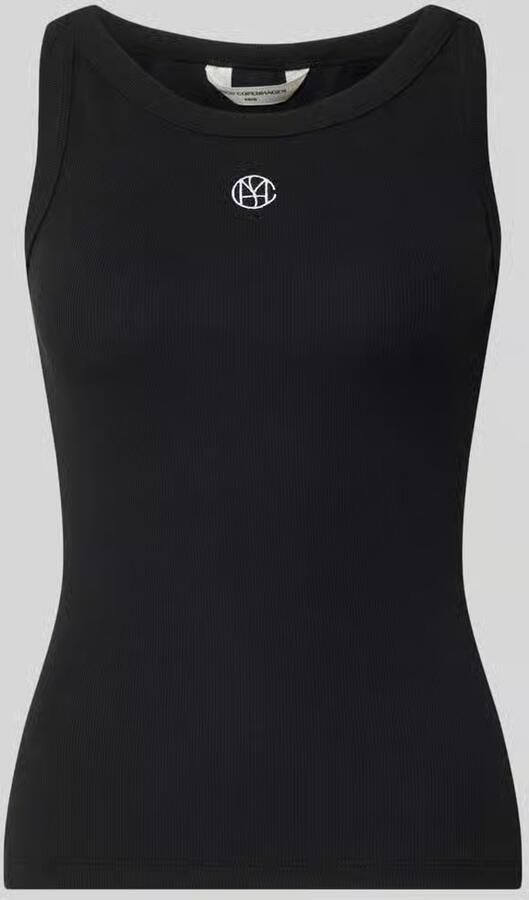 MSCH Copenhagen Tanktop in riblook met labelstitching model 'Gubbe'