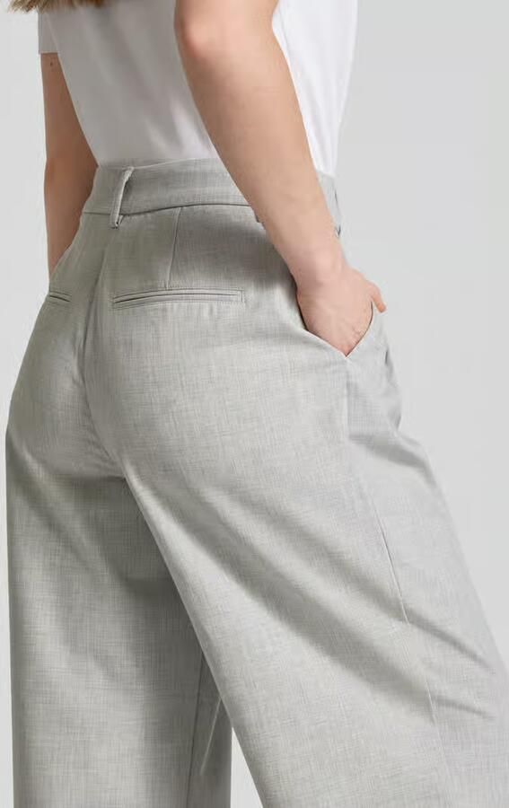 MSCH Copenhagen Wide leg bandplooibroek met steekzakken model 'Henrike' - Foto 6