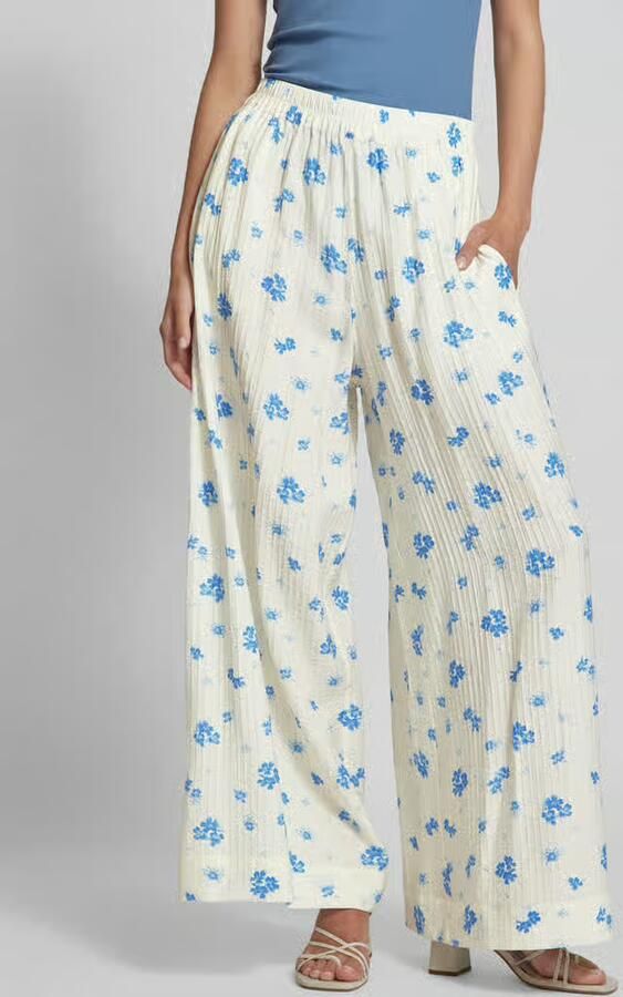 MSCH Copenhagen Wide leg stoffen broek met bloemenprint model 'Rojan' - Foto 2