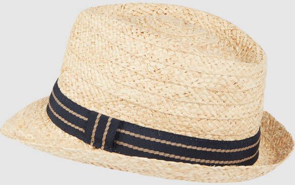 Müller Headwear Strohoed met contrasterende hoedband model 'TRILBY'