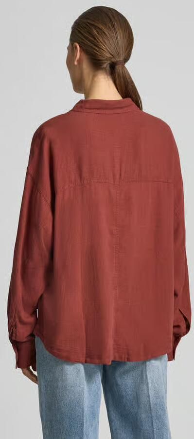 Mustang linnen blouse met overhemdkraag model 'SALINAS'
