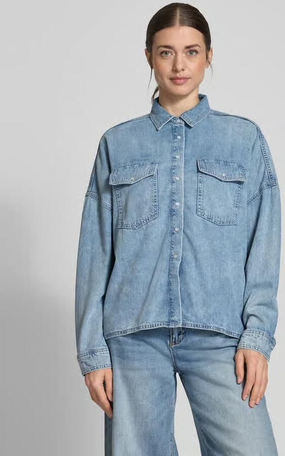 Mustang Overhemdblouse met drukknoopsluiting model 'Ruby' - Foto 4