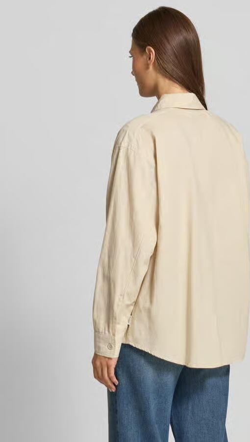 Mustang Oversized overhemdblouse met linnen model 'Willow'