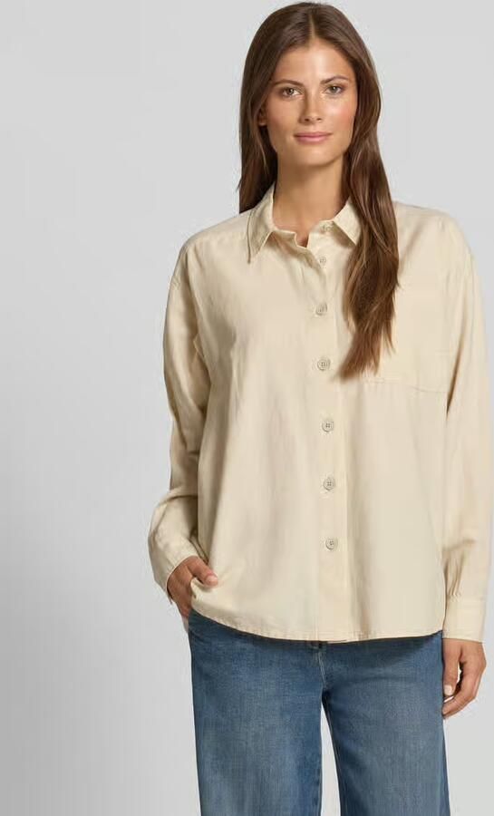 Mustang Oversized overhemdblouse met linnen model 'Willow' - Foto 2