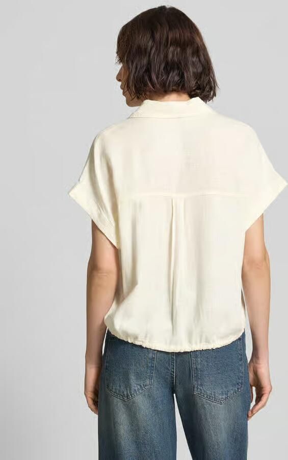 Mustang regular fit blouse van een viscose-linnenmix met trekkoord
