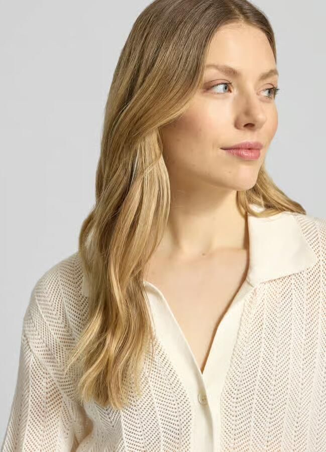 Mustang Regular fit overhemdblouse met opengewerkt patroon model 'Alva'