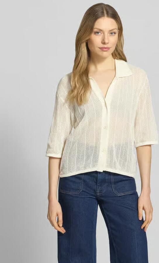 Mustang Regular fit overhemdblouse met opengewerkt patroon model 'Alva' - Foto 4