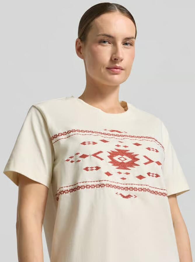 Mustang regular fit T-shirt met all-over stitching model 'FLORIS'