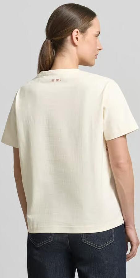 Mustang regular fit T-shirt met all-over stitching model 'FLORIS' - Foto 3