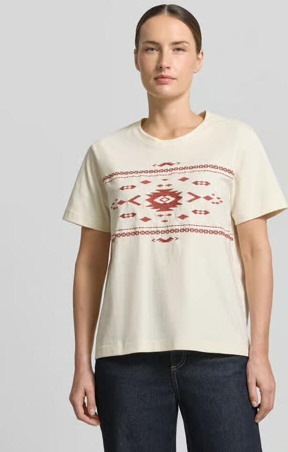 Mustang regular fit T-shirt met all-over stitching model 'FLORIS' - Foto 2