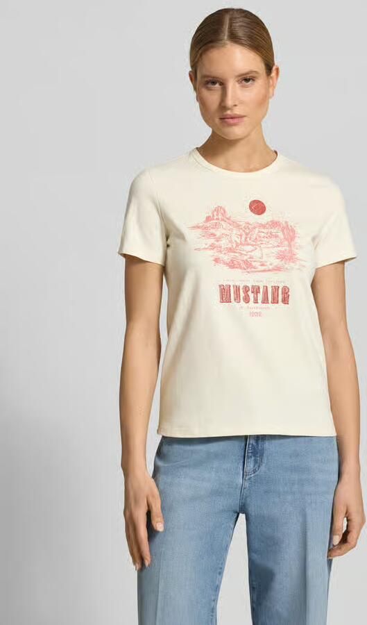 Mustang regular fit T-shirt met logoprint model 'Alma' - Foto 4