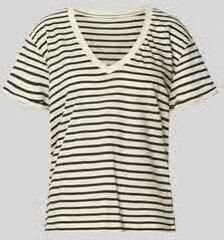 Mustang T-shirt van linnenmix met V-hals model 'AMY'