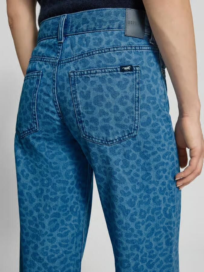 Mustang wide fit jeans met all-over dierenprint model 'Medley'