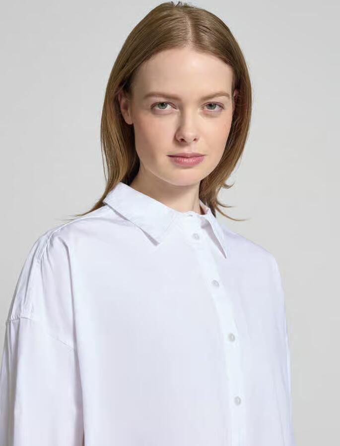 My Essential Wardrobe Boxy fit overhemdblouse met extra brede schouders model 'Sunna'