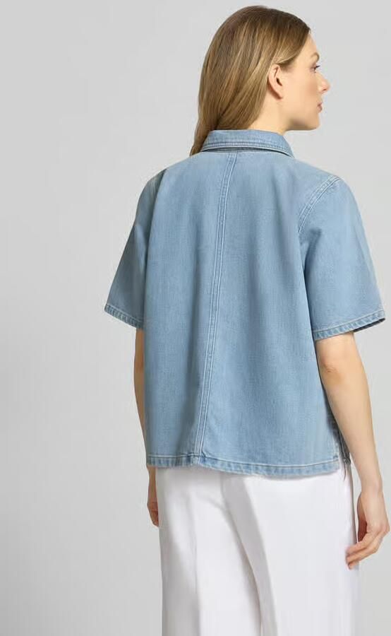 My Essential Wardrobe jeansblouse met drukknoopsluiting model 'Abina' - Foto 3