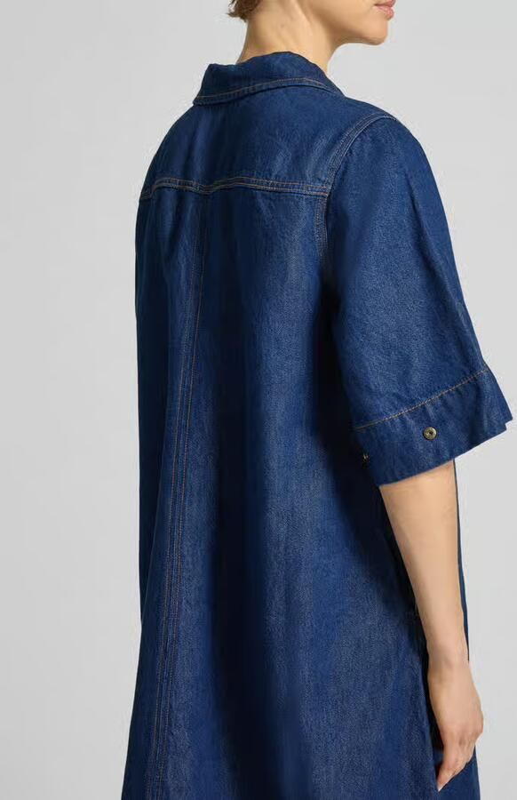 My Essential Wardrobe Jeansjurk van mix van katoen en lyocell met ritssluiting