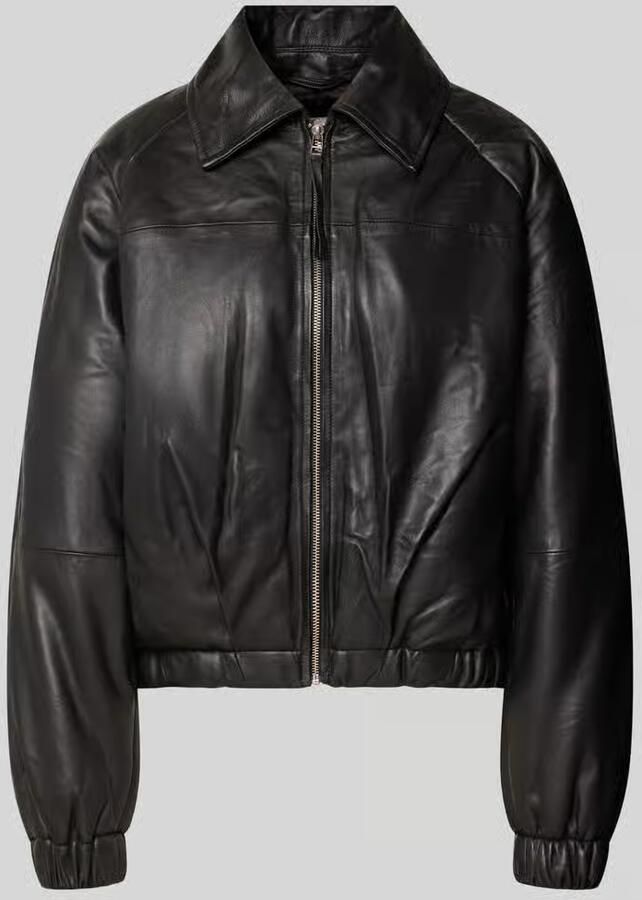 My Essential Wardrobe Leren jack met ritssluiting model 'Luba'