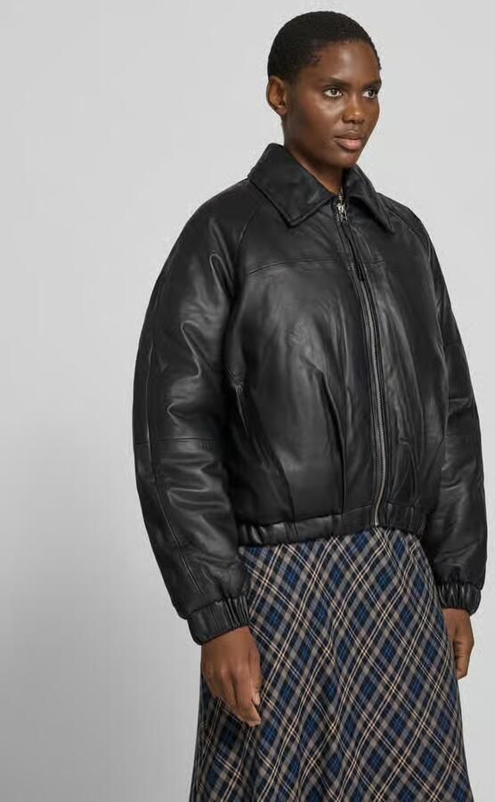 My Essential Wardrobe Leren jack met ritssluiting model 'Luba' - Foto 3