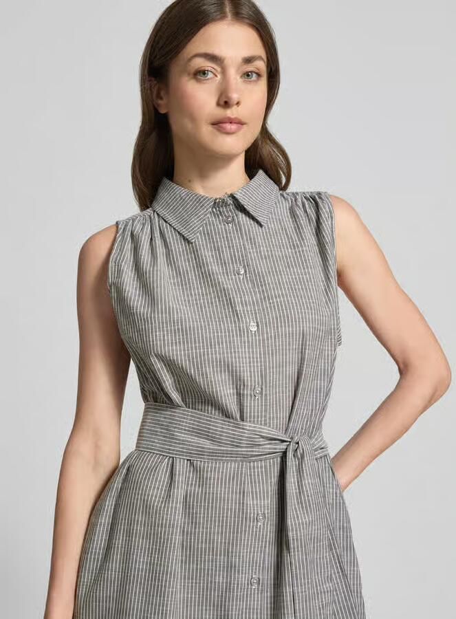 My Essential Wardrobe Overhemdjurk met strikceintuur model 'Skye Sunna'