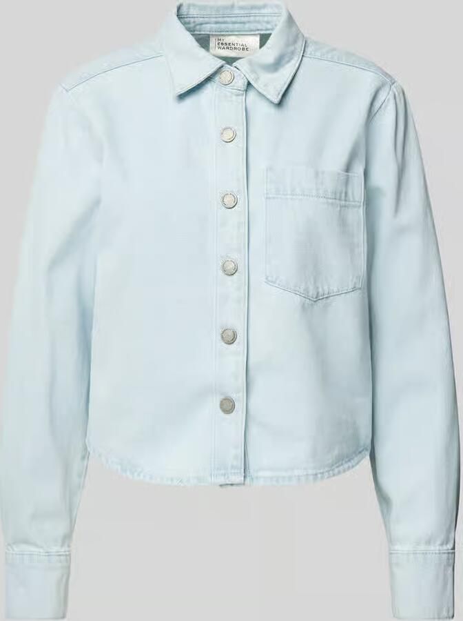My Essential Wardrobe Regular fit jeansblouse met borstzak model 'Winnie' - Foto 2