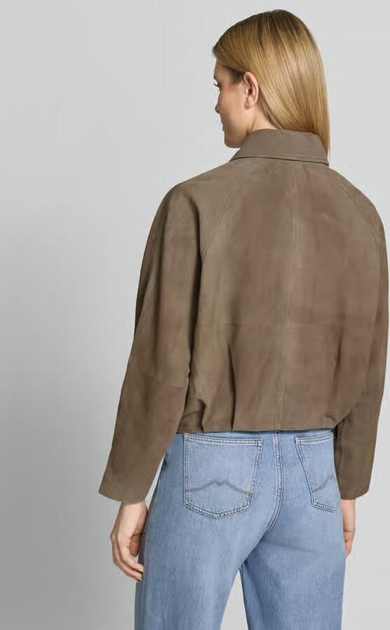 My Essential Wardrobe regular fit leren jack van echt chevreau-suède model 'Petra'