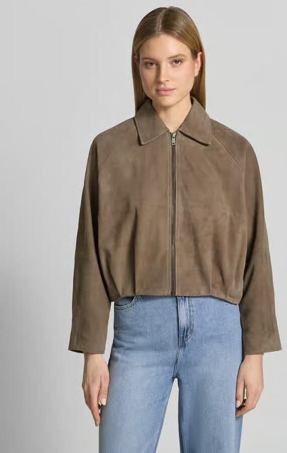 My Essential Wardrobe regular fit leren jack van echt chevreau-suède model 'Petra' - Foto 4