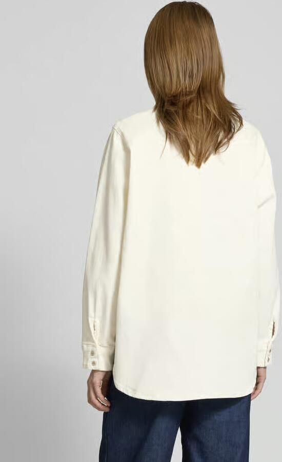 My Essential Wardrobe Relaxed fit jeansblouse met paspelzakken op de borst model 'Dagmar'