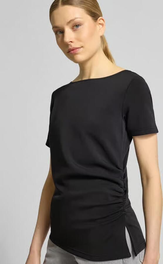 MY ESSENTIAL WARDROBE Dames Tops & T-shirts Mwhelle Assymetric Tee Zwart - Foto 5