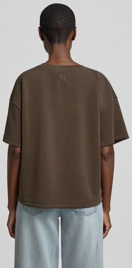 MY ESSENTIAL WARDROBE Dames Tops & T-shirts Hellemw Emb Boxy Tee Taupe - Foto 7