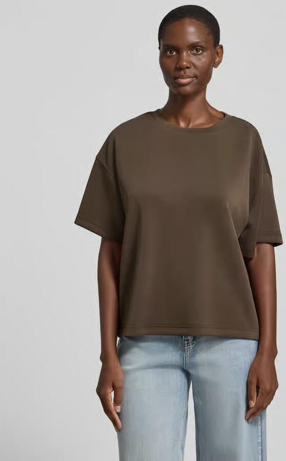 MY ESSENTIAL WARDROBE Dames Tops & T-shirts Hellemw Emb Boxy Tee Taupe - Foto 6