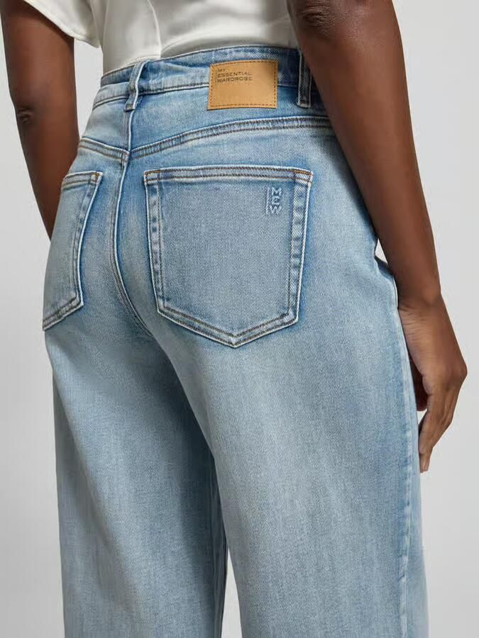 My Essential Wardrobe Wide leg jeans met gefixeerde omslag model 'Dikan' - Foto 5