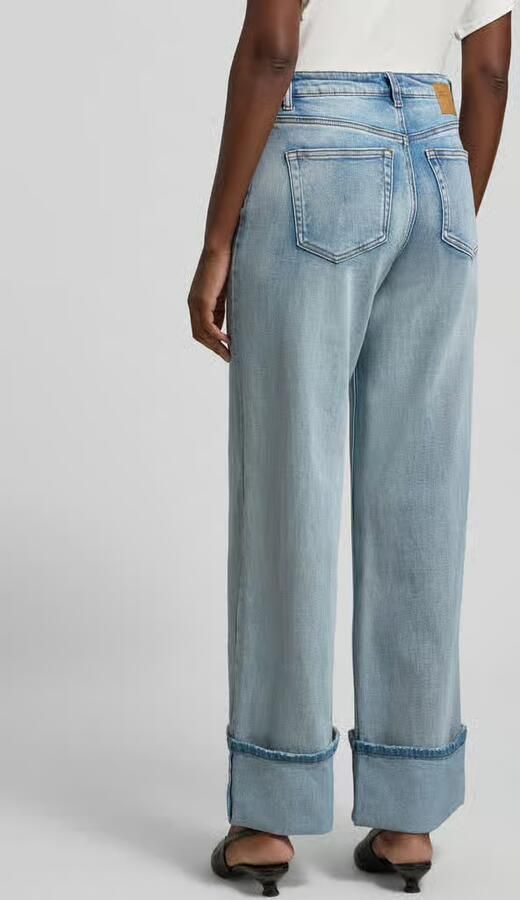 My Essential Wardrobe Wide leg jeans met gefixeerde omslag model 'Dikan' - Foto 7