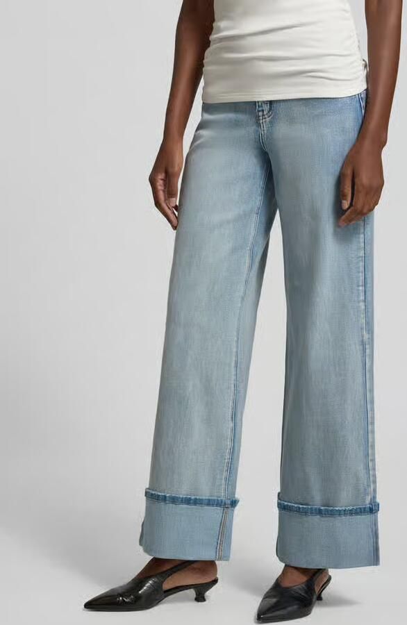 My Essential Wardrobe Wide leg jeans met gefixeerde omslag model 'Dikan' - Foto 6