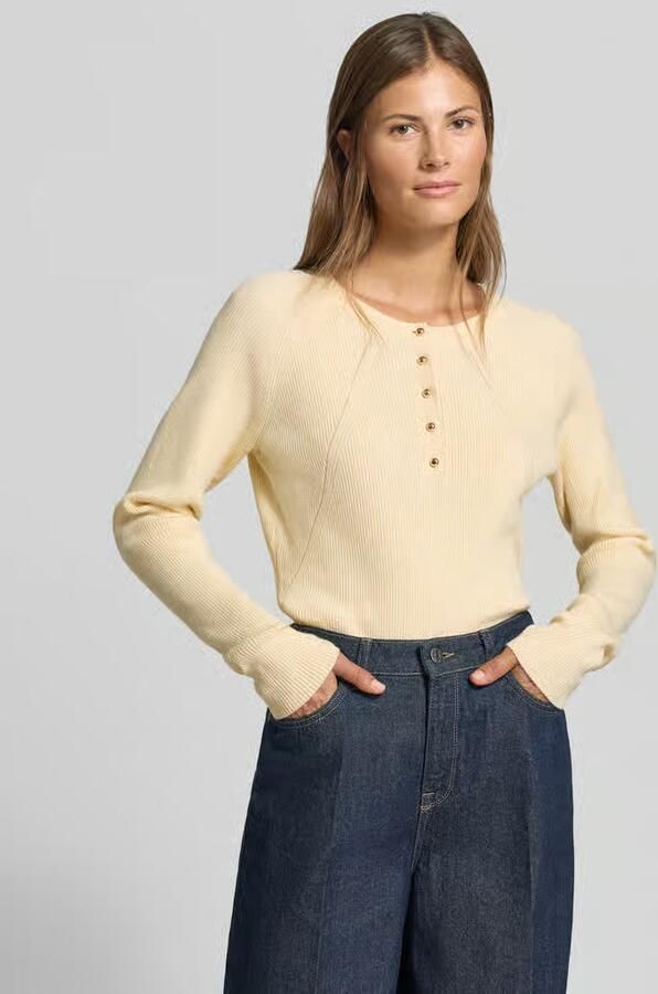 MYON Slim fit shirt met lange mouwen van tricotlook - Foto 2