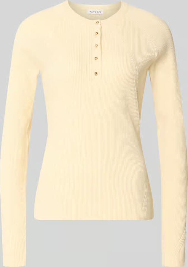 MYON Slim fit shirt met lange mouwen van tricotlook