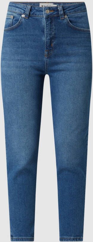 NA-KD Straight fit high waist jeans met biologisch katoen