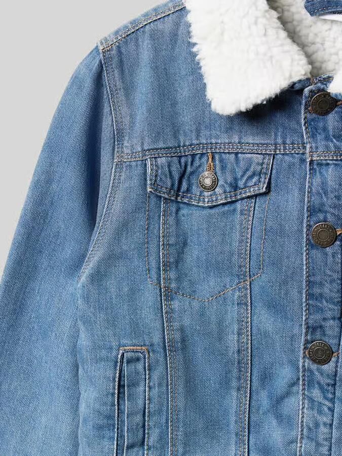 Name it Jeansjack met borstzakken en wol model 'JACK'