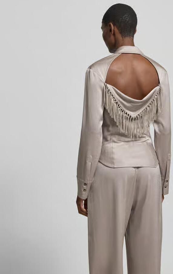 Nanushka Overhemdblouse met puntkraag - Foto 2