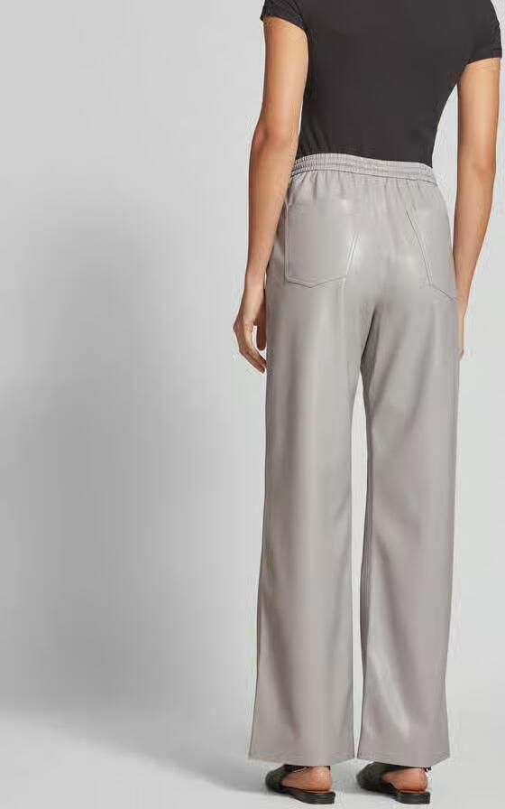 Nanushka relaxed fit stoffen broek in leerlook - Foto 2