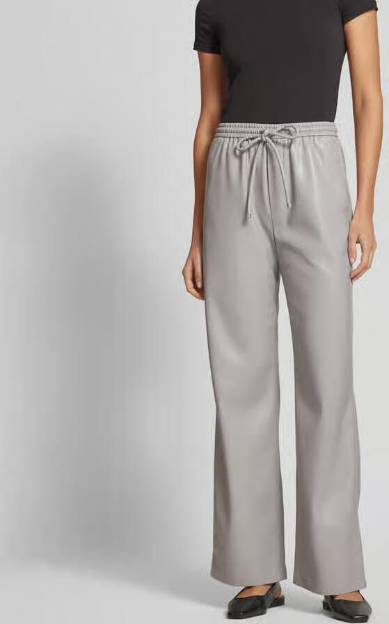 Nanushka relaxed fit stoffen broek in leerlook - Foto 3