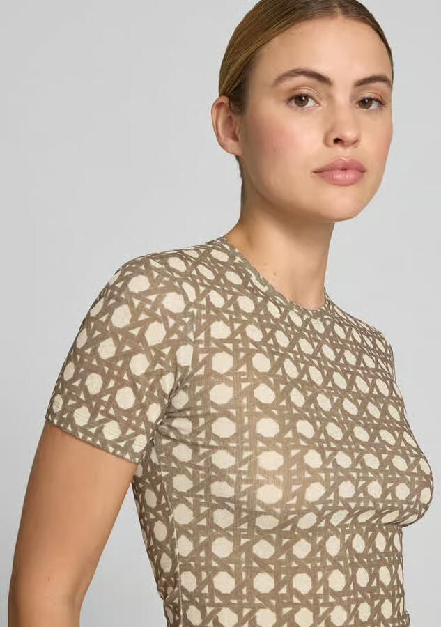 Nanushka slim fit T-shirt met ronde hals