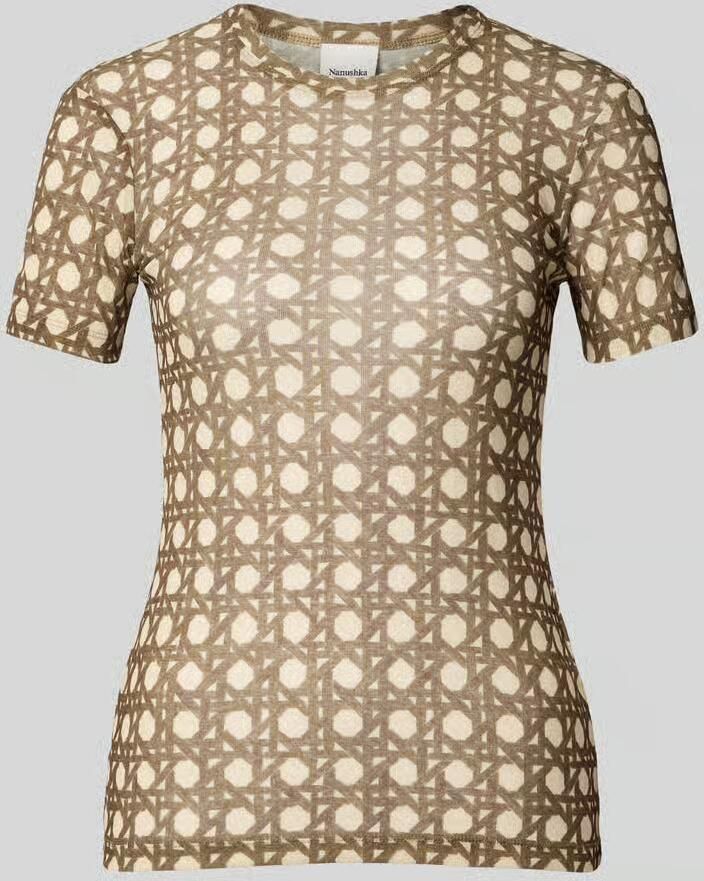 Nanushka slim fit T-shirt met ronde hals - Foto 2