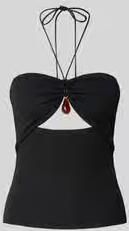 Nanushka top met halter met siersteentje