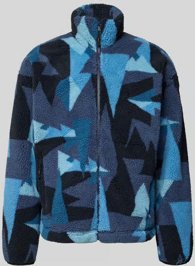Napapijri Fleecejack in all-over look met opstaande kraag