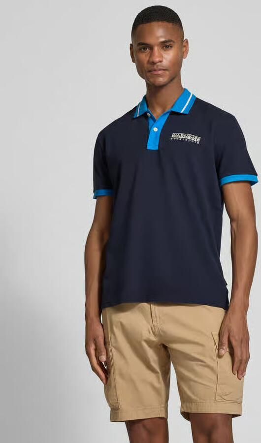 Napapijri Regular fit poloshirt met labelstitching model 'E-MURLO' - Foto 4