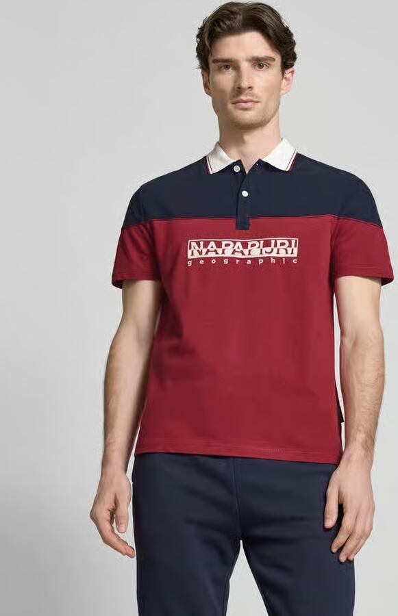 Napapijri Regular fit poloshirt met labelstitching model 'SATURNIA' - Foto 2