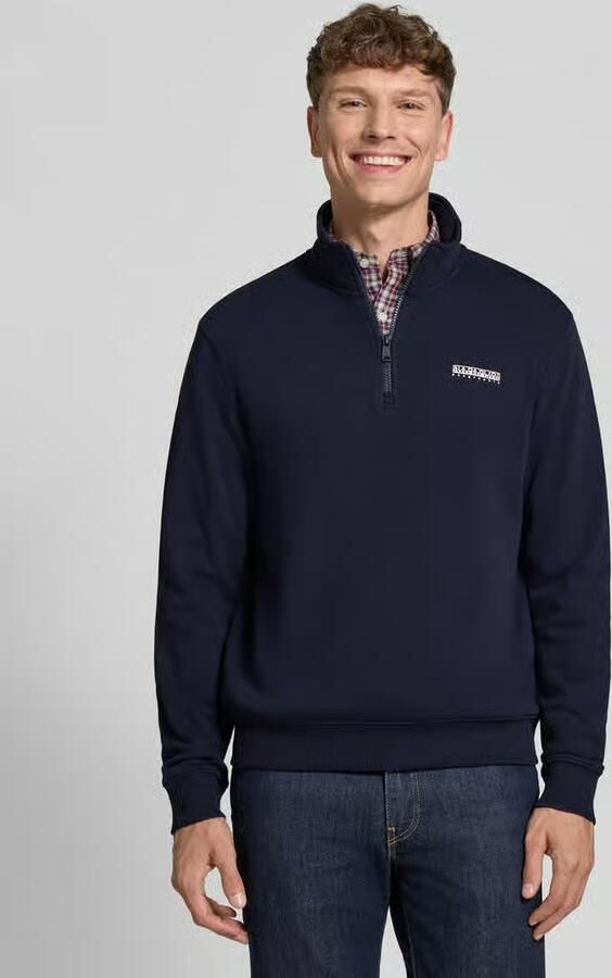 Napapijri relaxed fit sweatshirt van elastische katoenmix - Foto 2
