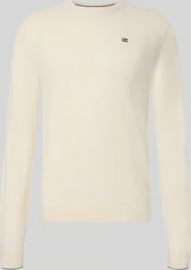 Napapijri Slim fit gebreide pullover van pure wol model 'DAMAVAND'