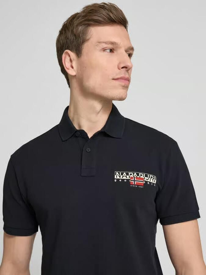 Napapijri Slim fit poloshirt met labelprint model 'AYLMER' - Foto 2